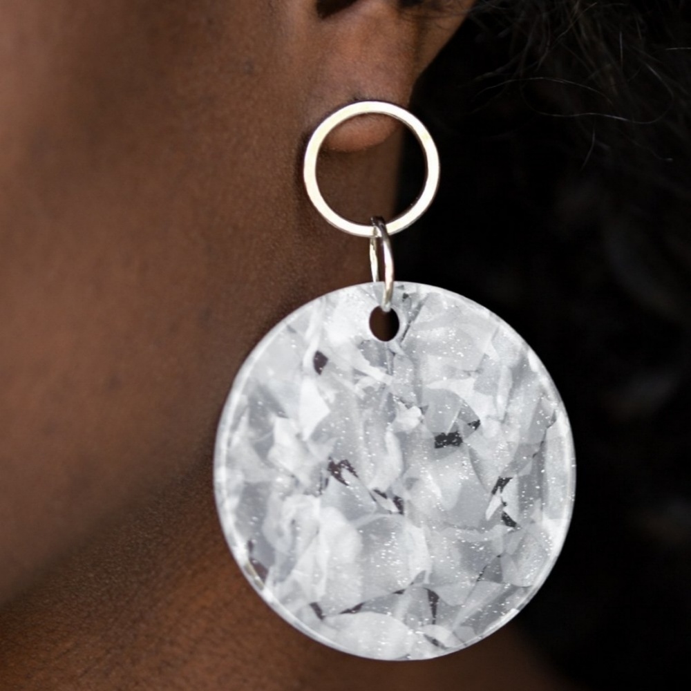Beach Bliss - White Acrylic Earrings